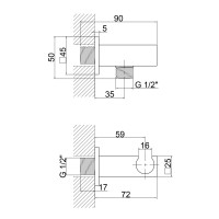 Підключення з тримачем для шланга Spojeni прямокутне QTCRMBH130 Chrome Qtap QTAP фото 1