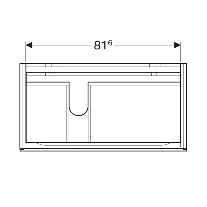 500.515.00.1 Xeno2 Шафка для асиметричної раковини -90см, з двома шухлядами, колір сірувато-бежевий мат (1 сорт) GEBERIT фото 2