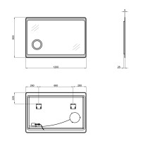 Дзеркало Aquarius настінне прямокутне з LED-підсвічуванням, лінза, 1200х800 мм Qtap QTAP фото 1