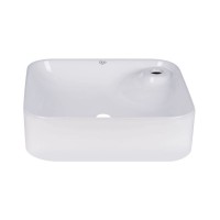 Комплект Qtap Stork: Раковина накладна квадратна 430x430x120 мм White + Донний клапан PU02 QTAP фото 2