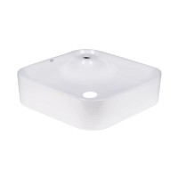 Комплект Qtap Stork: Раковина накладна квадратна 430x430x120 мм White + Донний клапан PU02 QTAP фото 3