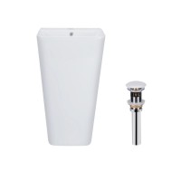 Комплект Qtap Tern: Раковина напольна моноблок 440х380х830 мм White + Донний клапан PU02O QTAP