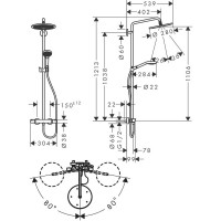 26890140 Croma Select S 280 1jet Showerpipe Душова система д/душа Brushed Bronze (1 сорт) HANSGROHE фото 1