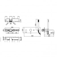 LIG001CR LIGHT Змішувач для ванни з ручним душем, хром (1 сорт) Paffoni фото 1