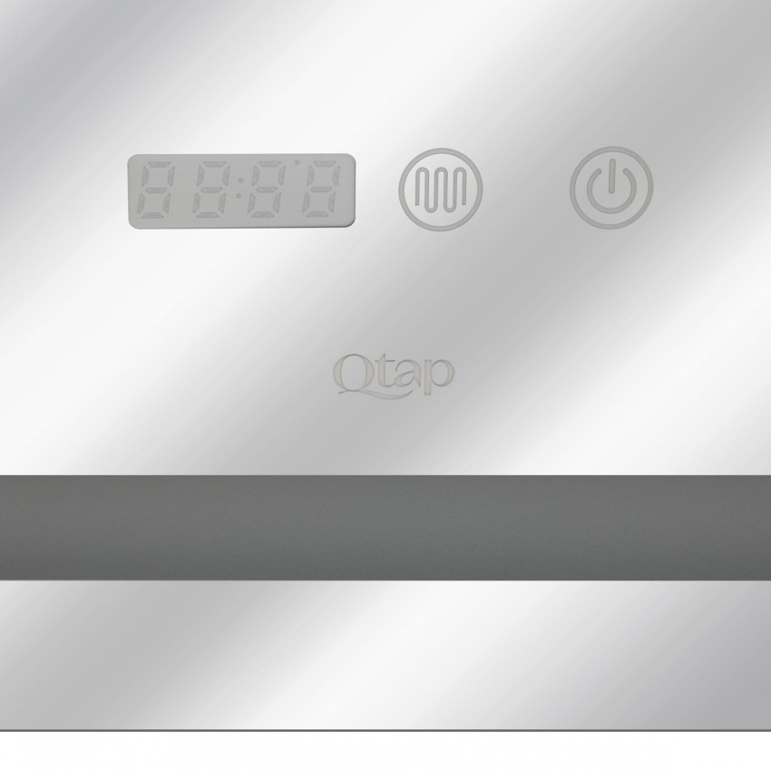 Дзеркало Mideya настінне прямокутне з LED-підсвічуванням Touch, з антизапотіванням, з годинником, димером, рег. яскравості 800x800 мм Qtap QTAP фото 4