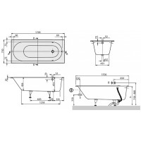 uBQ170OBE2V-01 OBERON  Ванна 170х75см (1 сорт) VILLEROY  BOCH фото 1