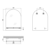 Дзеркало Tani 140.07.03 настінне з поличкою прямокутне з дугоподібним верхом 500х690х110 мм Lidz LIDZ фото 1