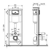 Qtap Nest ST Інсталяція для підвісного унітазу  1120/1290 х 425 х 155/235 mm, 18/23 cм QTAP фото 1