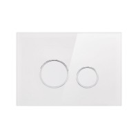 Qtap Nest Клавіша кругла White glass 175х245х4mm