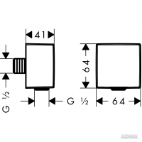 26455000 FixFit Square Шлангове підключення (1 сорт) HANSGROHE фото 1