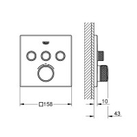 29121000 Grohtherm SmartControl Зовнішня частина термостату  на 3 споживачі (1 сорт)