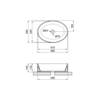 Раковина Kolibri накладна овальна без донного клапана 500x360x140 мм White Qtap QTAP фото 1