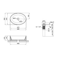 Комплект Qtap Kolibri: Раковина накладна овальна 500x360x140 мм White + Донний клапан PU02 QTAP фото 1