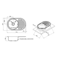 Мийка для кухні 7750 Micro Decor 0,8 мм Lidz LIDZ фото 1