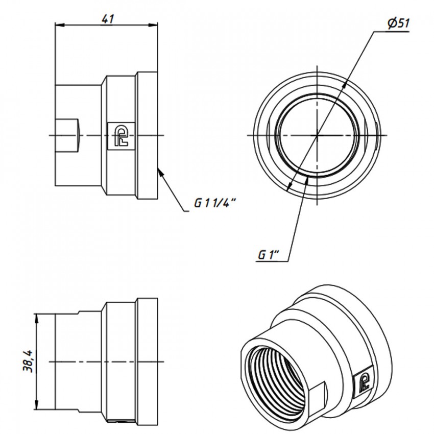 M15C Хром FADO Муфта редукційна 1*1/4х1 (1 сорт) FADO фото 1