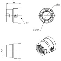 M12C Хром FADO Муфта редукційна 3/4х1 (1 сорт) FADO фото 1