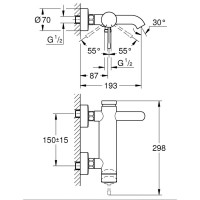 25250KF1 Essence NEW Змішувач для ванни, чорний (1 сорт) GROHE фото 1