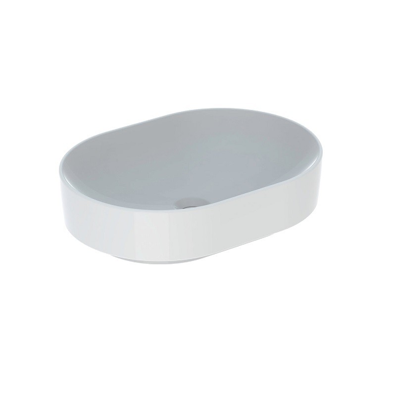 500.774.01.2 VariForm Умивальник еліптичний, вставний на столешню, 55х40см, без отвору, без перелива, білий (1 сорт) GEBERIT фото 1