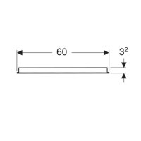 502.805.00.1 Option Basic Square Дзеркало -60см, підсвітка зверху по горизонталі (1 сорт) GEBERIT фото 2