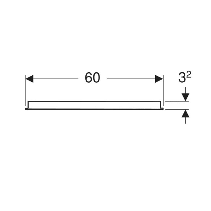 502.805.00.1 Option Basic Square Дзеркало -60см, підсвітка зверху по горизонталі (1 сорт) GEBERIT фото 2