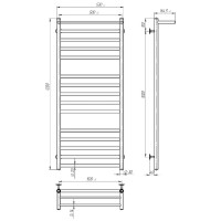 AL5001200EBS ALLROUND Рушникосушарка електрична П15 500х1200 з чорної сталі, колір чорний матовий (1 сорт)