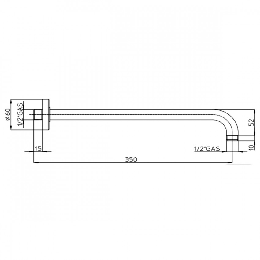 H19000H00094003 Кронштейн для душу, 350 мм., SATIN NICKEL (1 сорт) Bossini фото 1