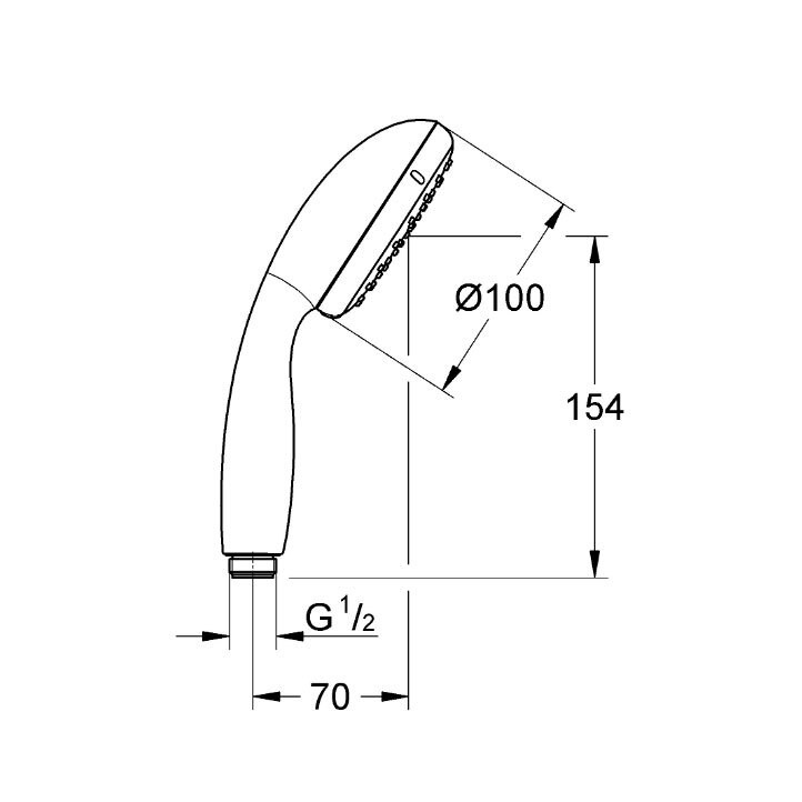 27852001 New Tempesta 100 I handshower Лійка ручного душу, 1 режим струменю (1 сорт) GROHE фото 2