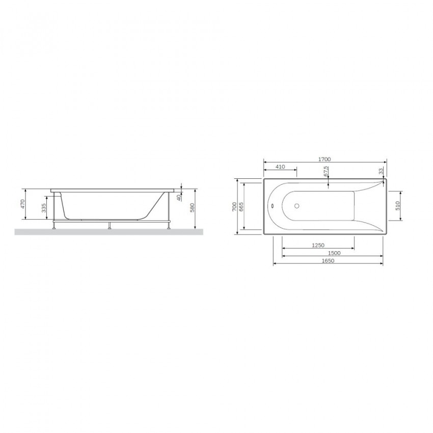 W72A-170-070W-R2 каркас для ванни spirit 170х70 (1 сорт) AM.PM фото 2