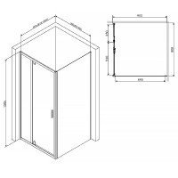 W90UG-404-090MT Душ. кабіна Gem Square Pivot 90x90 (1 сорт) AM.PM фото 1