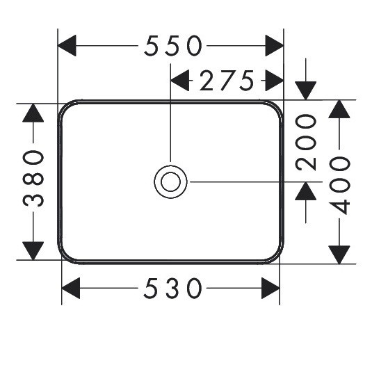 60168450 Xuniva Q Раковина прямокутна без переливу, 550 x 400 мм, білий (1 сорт) HANSGROHE фото 3