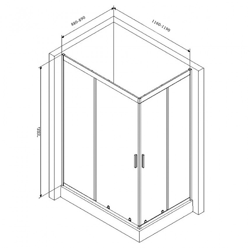 W90UG-404-120290-BT  Gem twin slide душ.огородження прям 120x90,скло прозоре, чорний мат (1 сорт) AM.PM фото 1