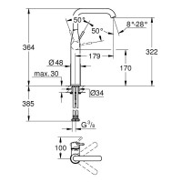 24170KF1 Essence Змішувач для раковини XL, чорний (1 сорт) GROHE фото 3