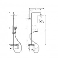 26899670 HG Vernis Blend Showerpipe 240 1jet з термостатом, чорний матовий (1 сорт) HANSGROHE фото 1