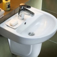 7115100U SOLO Раковина 50 см, з 1 отв.під зміш., з переливом, білий глянець KOLO фото 4