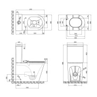 Унітаз Scorpio підлоговий Rimless 670x360x850 мм з сидінням Slim Duroplast/ Soft-close/ Quick relase Matt Black Qtap QTAP фото 1