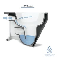 GA18/F85 /GA004  Gambassi, Унітаз підвісний + набір кріп.F85 +кришка, Moka (1 сорт)