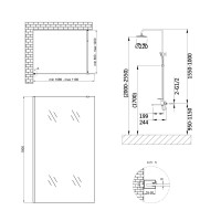 Qtap набір: Стіна Walk-in 110 BLM + Душова система на три споживача (STDBLM2011C8 + QTJAY111BLM45549) QTAP фото 1