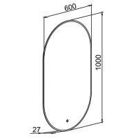 22782 Дзеркало Solar 60x100 см UNI sensor з підсвіткою овальне (1 сорт) Аква Родос фото 4