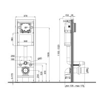 Qtap Nest UNI Інсталяція для підвісного унітазу  1160/1330 х 370 х 155/235 mm, 18/23 cм QTAP фото 1