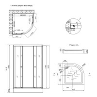 Lidz Душова кабіна ŁATWA SC90x90.SAT.LOW.GR, скло тонов. 4 мм + Душовий піддон KUPALA ST90x90x16 LIDZ фото 1