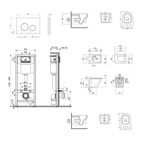 Набір: Qtap Tern + Jay + Swan Ultra Quiet підвісні унітази + Nest комплект інсталяції 4в1 (клавіша кругла Black mat) QTAP фото 1