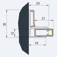 V2.CA.50 CADURA профіль для встановлення в нішу, колір хром (1 сорт)