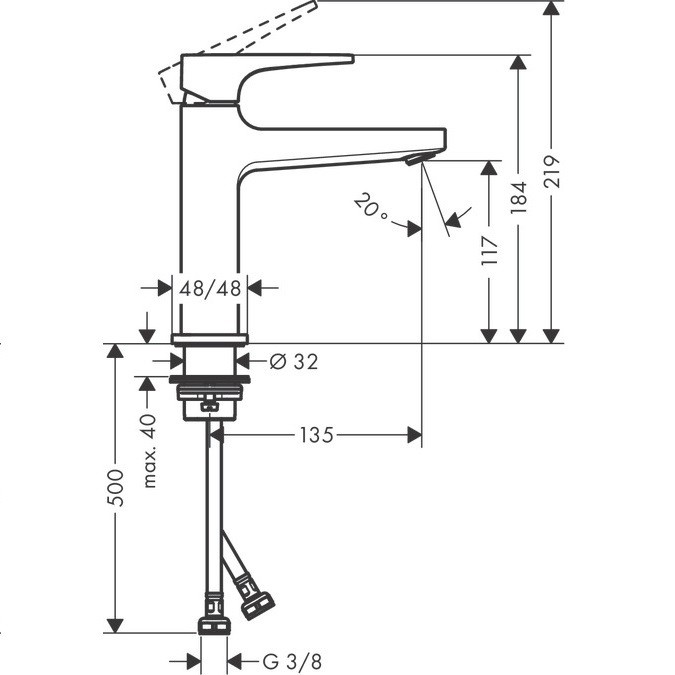 32507000 Metropol 110 Змішувач д/раковини chrome (1 сорт) HANSGROHE фото 1