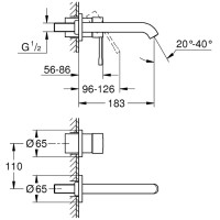 29192001 Essence New Змішувач зі стіни для раковини, хром (1 сорт) GROHE фото 1