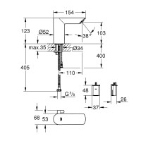 36451000 BauCosmo E сенсорний змішувач для раковини, хром (1 сорт) GROHE фото 4