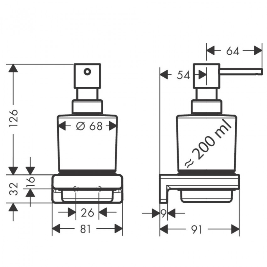 41745000 Дозатор д/рідкого мила, хром (1 сорт) HANSGROHE фото 2