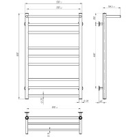 AL500800EBS ALLROUND Рушникосушарка електрична П9 500х800 з чорної сталі, колір чорний матовий (1 сорт)