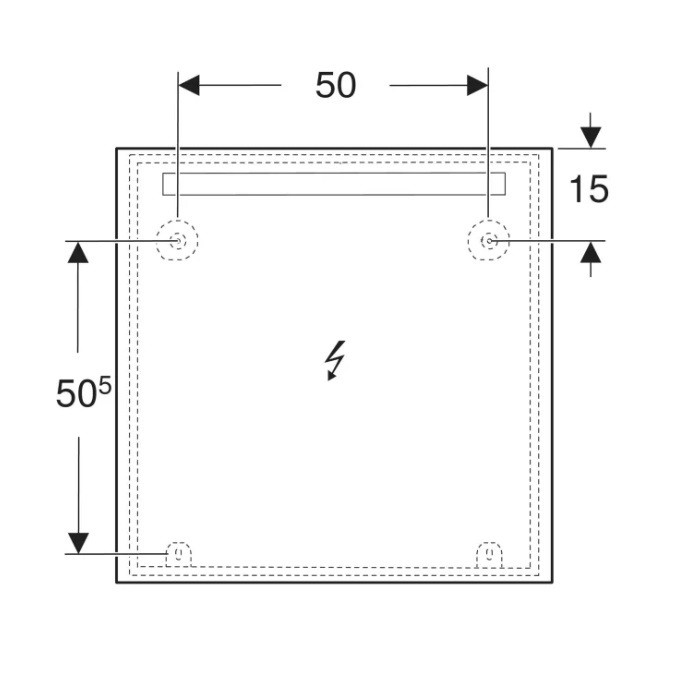 502.806.00.1 Option Basic Square Дзеркало -70см, підсвітка зверху по горизонталі (1 сорт) GEBERIT фото 3