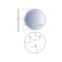 5501070 AllRound Кругле дзеркало d70см з LED підсвіткою та тачсенсором (1 сорт)
