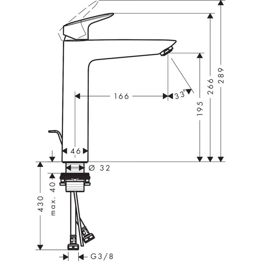 71090000 Logis 190 Змішувач д/раковини (1 сорт) HANSGROHE фото 1